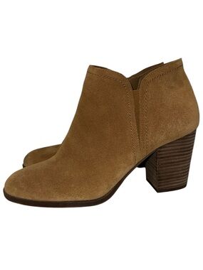 Alex Marie Gleneva Suede Leather Bootie Chelsea Block Heel Tan Camel Women’s 11